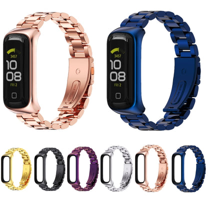 For Samsung Galaxy Fit 2 MIJOBS Three-bead Metal Stainless Steel Watch Band(Gold) - Watch Bands by MIJOBS | Online Shopping UK | buy2fix