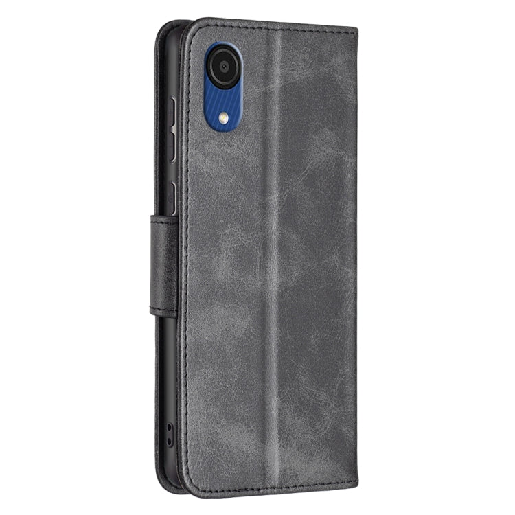 For Samsung Galaxy A03 Core Retro Lambskin Texture Leather Phone Case(Black) by buy2fix