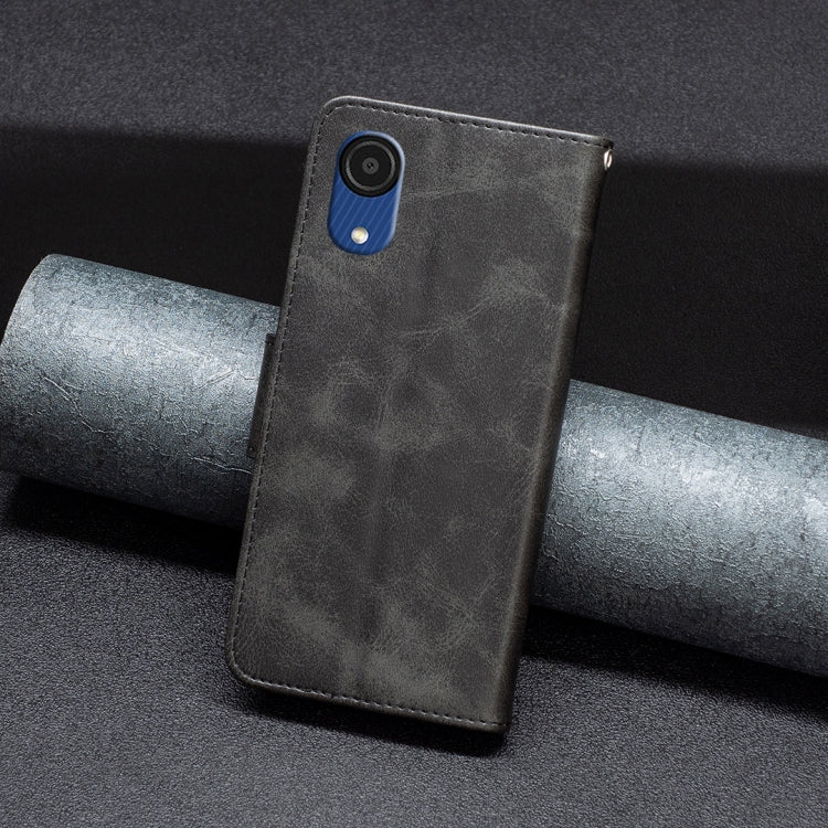 For Samsung Galaxy A03 Core Retro Lambskin Texture Leather Phone Case(Black) by buy2fix