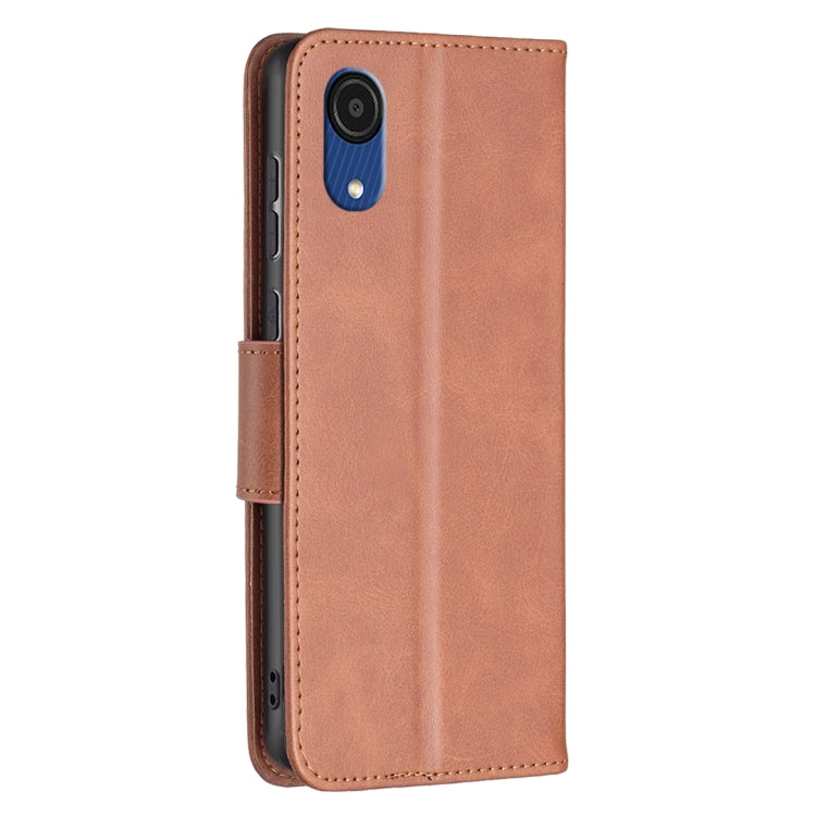For Samsung Galaxy A03 Core Retro Lambskin Texture Leather Phone Case(Brown) by buy2fix