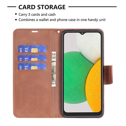 For Samsung Galaxy A03 Core Retro Lambskin Texture Leather Phone Case(Brown) by buy2fix