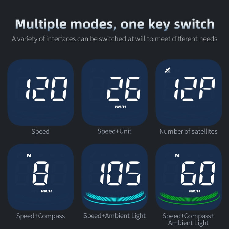 G4 Head Up Display Car Speedometer Smart Digital Alarm Reminder GPS HUD - Head Up Display System by buy2fix | Online Shopping UK | buy2fix