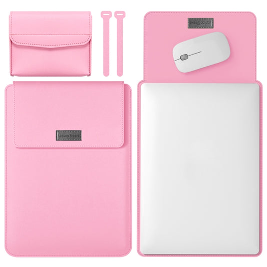 4 in 1 Lightweight and Portable Leather Computer Bag, Size:15.4/15.6/16.1 inches(Pink) - 15 inch by buy2fix | Online Shopping UK | buy2fix