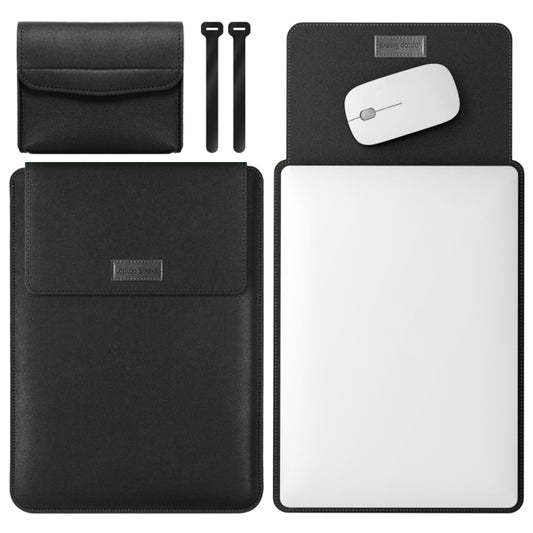 4 in 1 Lightweight and Portable Leather Computer Bag, Size:15.4/15.6/16.1 inches(Black) - 15 inch by buy2fix | Online Shopping UK | buy2fix