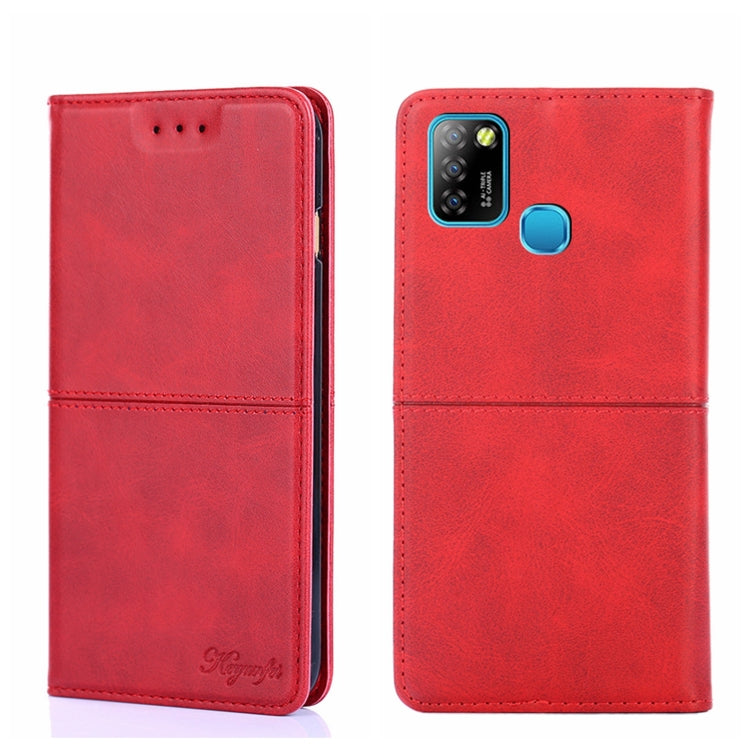 For Infinix Hot 10 Lite/Smart 5 X657 Cow Texture Magnetic Horizontal Flip Leather Phone Case(Red) - Infinix Cases by buy2fix | Online Shopping UK | buy2fix
