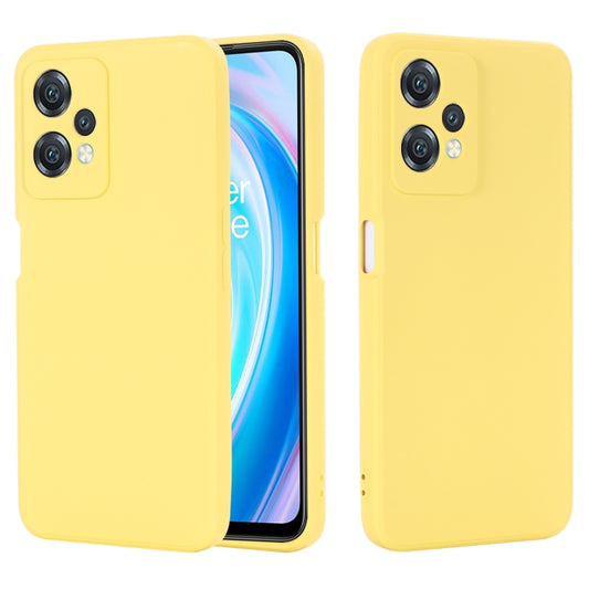 For OnePlus Nord CE 2 Lite 5G Solid Color Liquid Silicone Full Coverage Phone Case(Yellow) - OnePlus Cases by buy2fix | Online Shopping UK | buy2fix