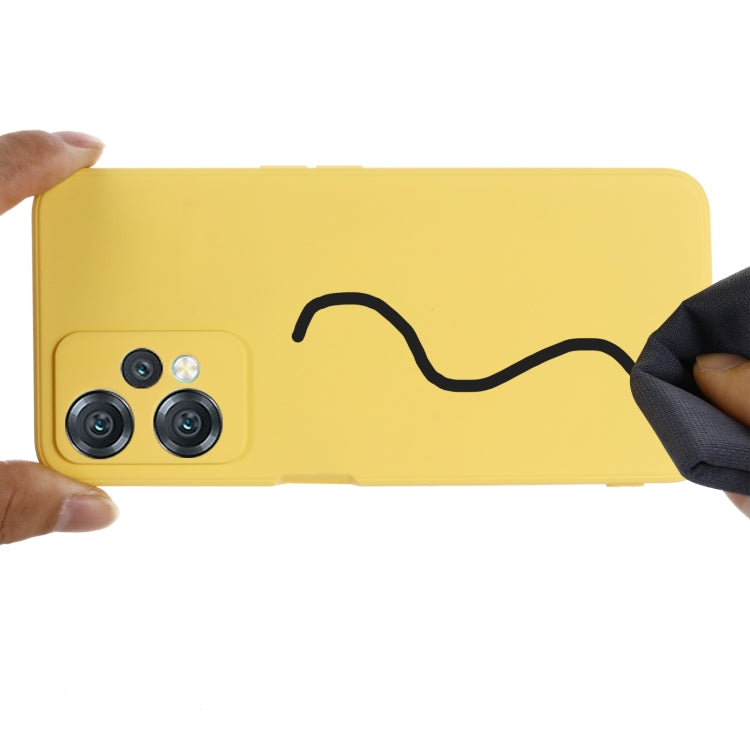 For OnePlus Nord CE 2 Lite 5G Solid Color Liquid Silicone Full Coverage Phone Case(Yellow) - OnePlus Cases by buy2fix | Online Shopping UK | buy2fix