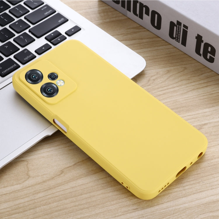 For OnePlus Nord CE 2 Lite 5G Solid Color Liquid Silicone Full Coverage Phone Case(Yellow) - OnePlus Cases by buy2fix | Online Shopping UK | buy2fix