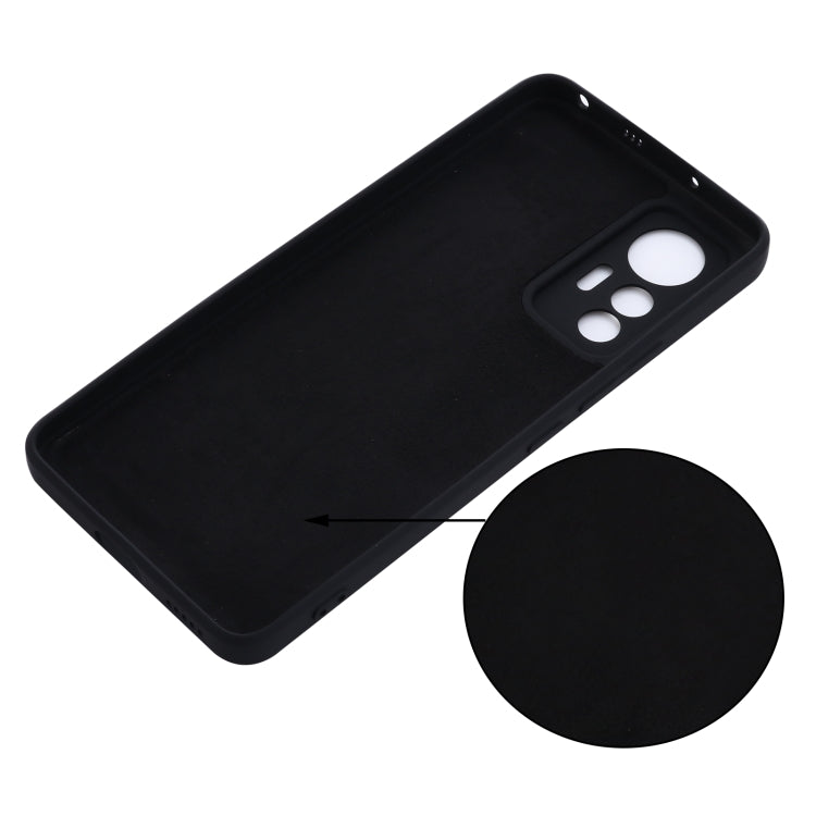 For Xiaomi 12 Lite Solid Color Liquid Silicone Full Coverage Phone Case(Black) by buy2fix