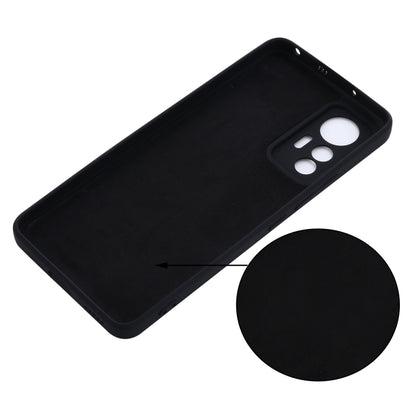 For Xiaomi 12 Lite Solid Color Liquid Silicone Full Coverage Phone Case(Black) by buy2fix