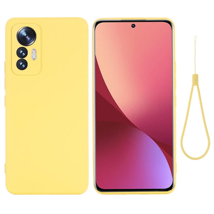 For Xiaomi 12 Lite Solid Color Liquid Silicone Full Coverage Phone Case(Yellow) by buy2fix