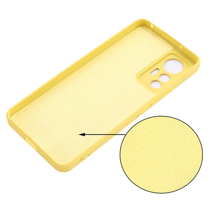 For Xiaomi 12 Lite Solid Color Liquid Silicone Full Coverage Phone Case(Yellow) by buy2fix