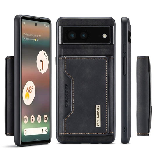 For Google Pixel 6A DG.MING M2 Series 3-Fold Multi Card Bag Phone Case(Black) - Google Cases by DG.MING | Online Shopping UK | buy2fix