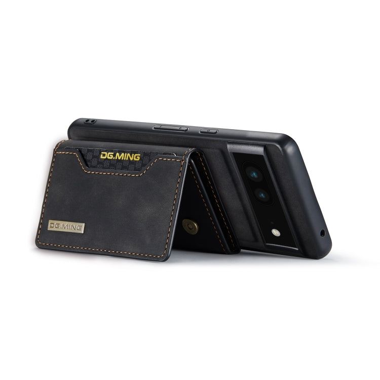 For Google Pixel 6A DG.MING M2 Series 3-Fold Multi Card Bag Phone Case(Black) - Google Cases by DG.MING | Online Shopping UK | buy2fix