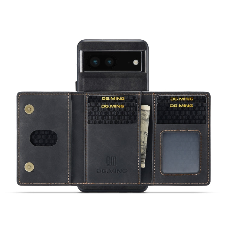 For Google Pixel 6A DG.MING M2 Series 3-Fold Multi Card Bag Phone Case(Black) - Google Cases by DG.MING | Online Shopping UK | buy2fix