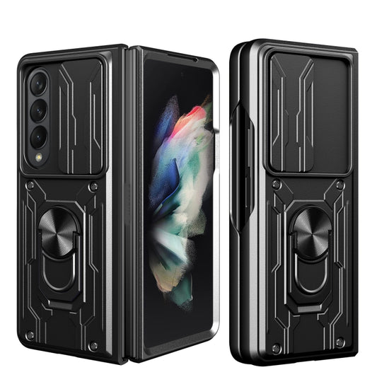 For Samsung Galaxy Z Fold4 Sliding Camshield Card Phone Case(Black) - Galaxy Z Fold4 5G Cases by buy2fix | Online Shopping UK | buy2fix
