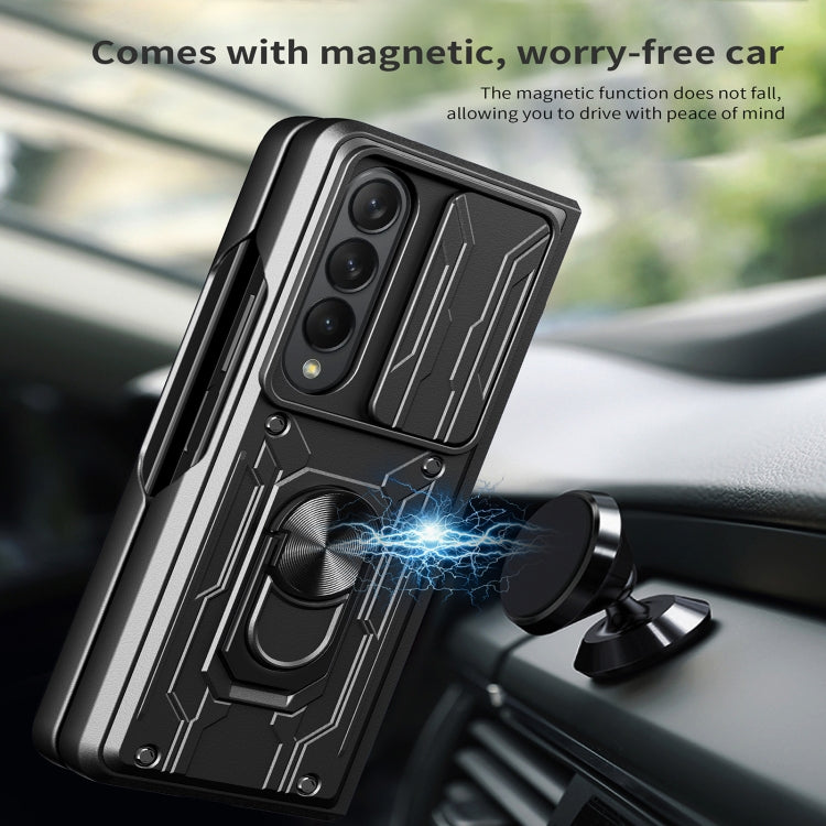 For Samsung Galaxy Z Fold4 Sliding Camshield Card Phone Case(Black) - Galaxy Z Fold4 5G Cases by buy2fix | Online Shopping UK | buy2fix