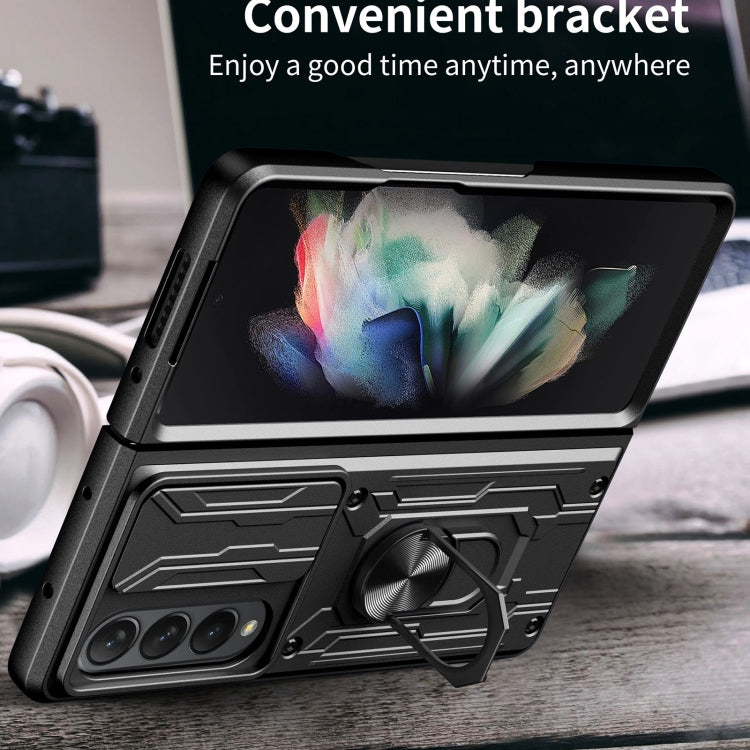 For Samsung Galaxy Z Fold4 Sliding Camshield Card Phone Case(Black) - Galaxy Z Fold4 5G Cases by buy2fix | Online Shopping UK | buy2fix