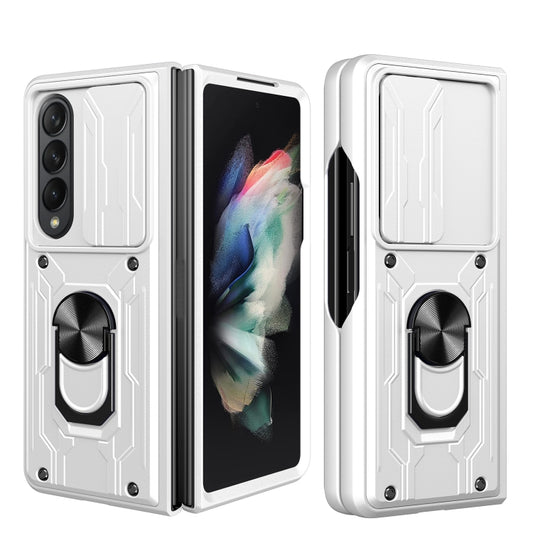 For Samsung Galaxy Z Fold4 Sliding Camshield Card Phone Case(White) - Galaxy Z Fold4 5G Cases by buy2fix | Online Shopping UK | buy2fix