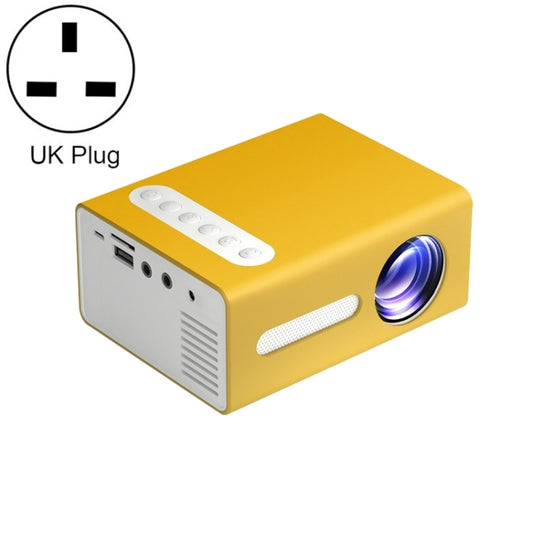 T300 25ANSI LED Portable Home Multimedia Game Projector, Plug Type:UK Plug(Yellow) - LED Projector by buy2fix | Online Shopping UK | buy2fix
