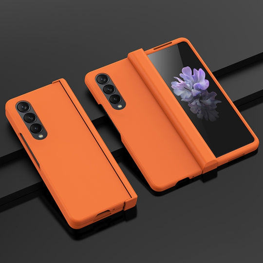 For Samsung Galaxy Z Fold4 5G PC Skin Feel Folding Phone Case(Orange)