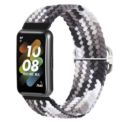 For Huawei Band 7 Nylon Braided Buckle Watch Band(Colorful Black) by buy2fix