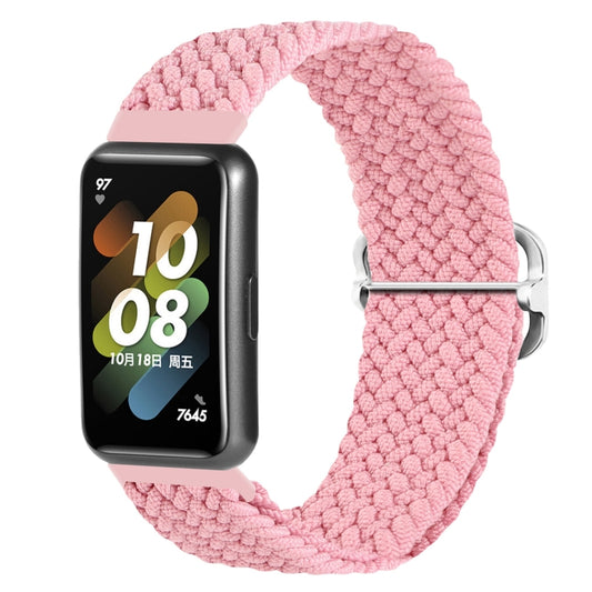 For Huawei Band 7 Nylon Braided Buckle Watch Band(Pink) - Watch Bands by buy2fix | Online Shopping UK | buy2fix