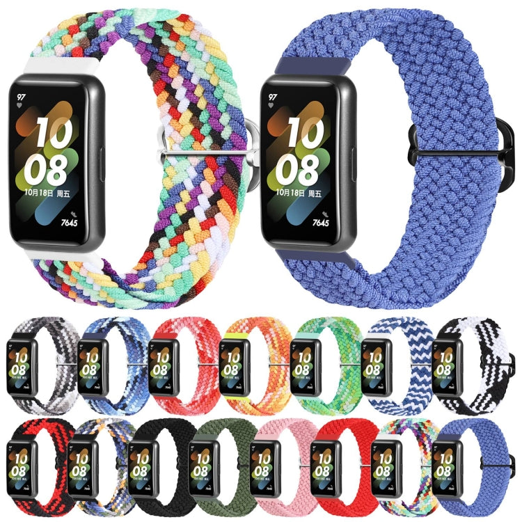 For Huawei Band 7 Nylon Braided Buckle Watch Band(Blue) by buy2fix