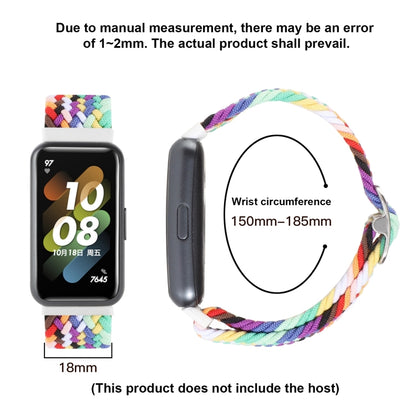 For Huawei Band 7 Nylon Braided Buckle Watch Band(Black) by buy2fix