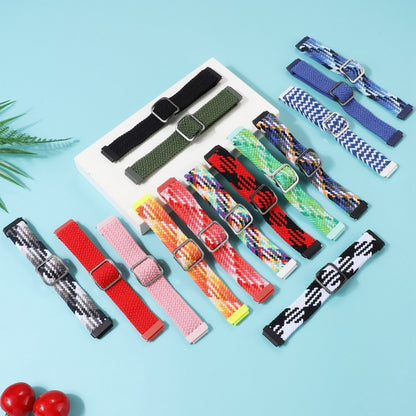 For Huawei Band 7 Nylon Braided Buckle Watch Band(Colorful Black) by buy2fix