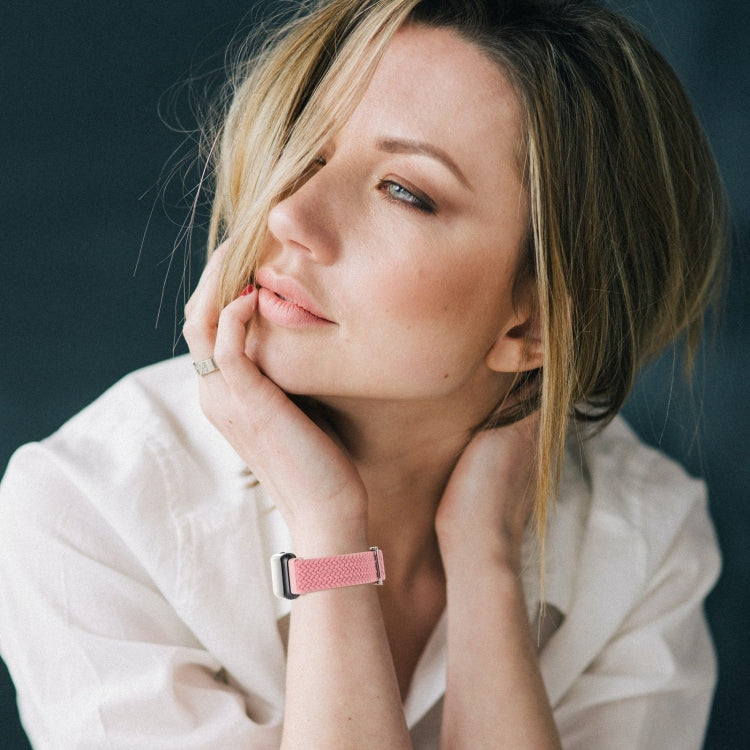 For Huawei Band 7 Nylon Braided Buckle Watch Band(Colorful Black) by buy2fix