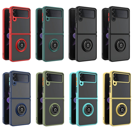 For Samsung Galaxy Z Flip4 Q Shadow I Ring Kickstand PC and TPU Hybrid Phone Case(Black) - Galaxy Z Flip4 5G Cases by buy2fix | Online Shopping UK | buy2fix