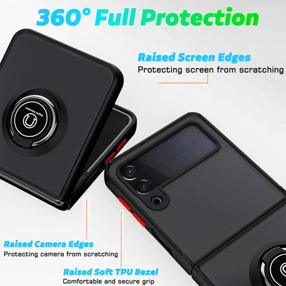 For Samsung Galaxy Z Flip4 Q Shadow I Ring Kickstand PC and TPU Hybrid Phone Case(Black) - Galaxy Z Flip4 5G Cases by buy2fix | Online Shopping UK | buy2fix