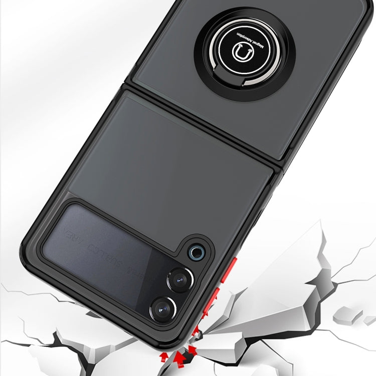 For Samsung Galaxy Z Flip4 Q Shadow I Ring Kickstand PC and TPU Hybrid Phone Case(Black) - Galaxy Z Flip4 5G Cases by buy2fix | Online Shopping UK | buy2fix