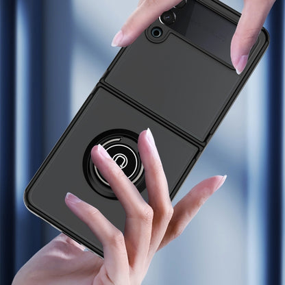 For Samsung Galaxy Z Flip4 Q Shadow I Ring Kickstand PC and TPU Hybrid Phone Case(Black) - Galaxy Z Flip4 5G Cases by buy2fix | Online Shopping UK | buy2fix