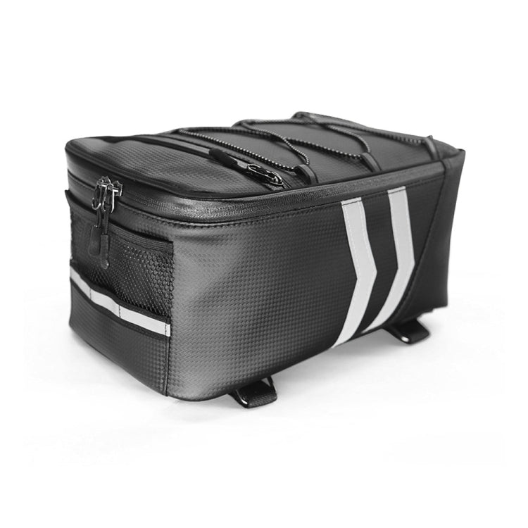 Motorcycle Waterproof PU Leather Rack Rear Carrier Bag, Capacity: 9L with Rain Cover - Bags & Luggages by buy2fix | Online Shopping UK | buy2fix