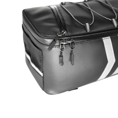 Motorcycle Waterproof PU Leather Rack Rear Carrier Bag, Capacity: 9L with Rain Cover - Bags & Luggages by buy2fix | Online Shopping UK | buy2fix