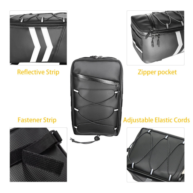 Motorcycle Waterproof PU Leather Rack Rear Carrier Bag, Capacity: 9L with Rain Cover - Bags & Luggages by buy2fix | Online Shopping UK | buy2fix