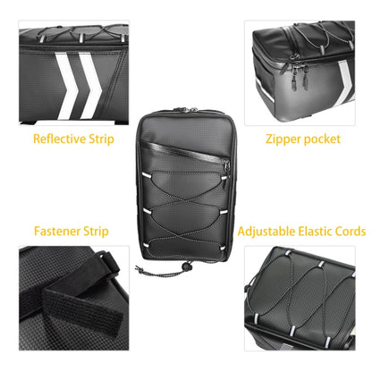Motorcycle Waterproof PU Leather Rack Rear Carrier Bag, Capacity: 9L with Rain Cover - Bags & Luggages by buy2fix | Online Shopping UK | buy2fix