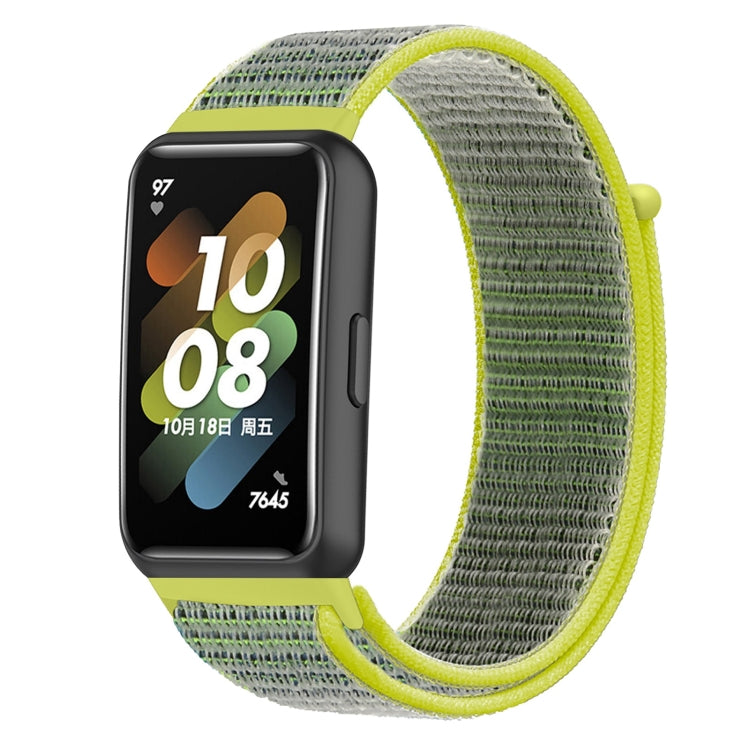 For Huawei Band 7 Nylon Loop Buckle Watch Band(Bright Yellow) by buy2fix