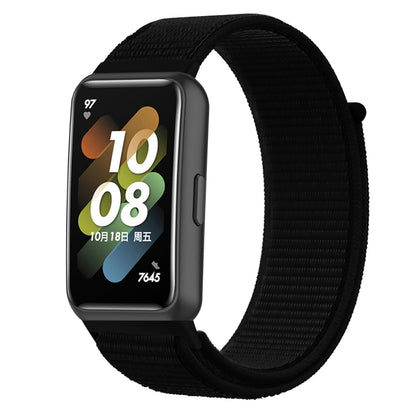 For Huawei Band 7 Nylon Loop Buckle Watch Band(Dark Black) by buy2fix