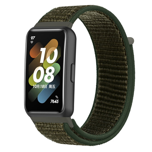 For Huawei Band 7 Nylon Loop Buckle Watch Band(Army Green) by buy2fix
