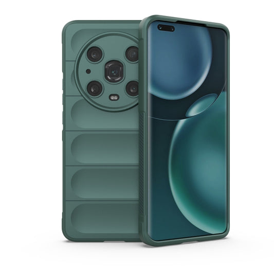 For Honor Magic4 Pro Magic Shield TPU + Flannel Phone Case(Dark Green) - Honor Cases by buy2fix | Online Shopping UK | buy2fix