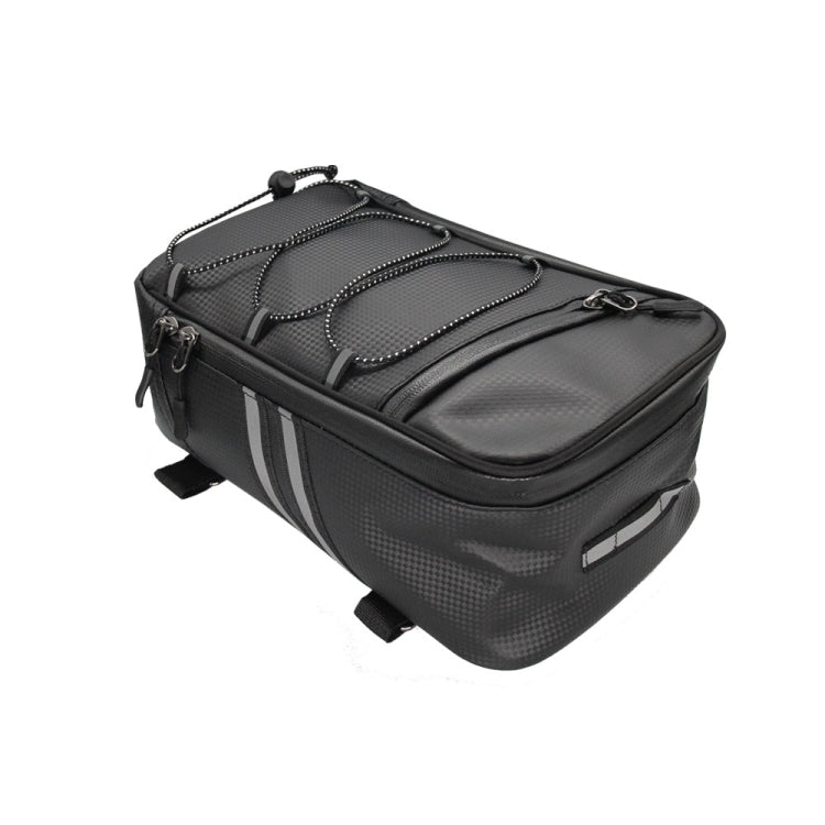 Motorcycle Waterproof PU Leather Rack Rear Carrier Bag, Capacity: 8L with Rain Cover - Bags & Luggages by buy2fix | Online Shopping UK | buy2fix