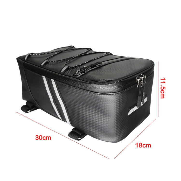 Motorcycle Waterproof PU Leather Rack Rear Carrier Bag, Capacity: 8L with Rain Cover - Bags & Luggages by buy2fix | Online Shopping UK | buy2fix