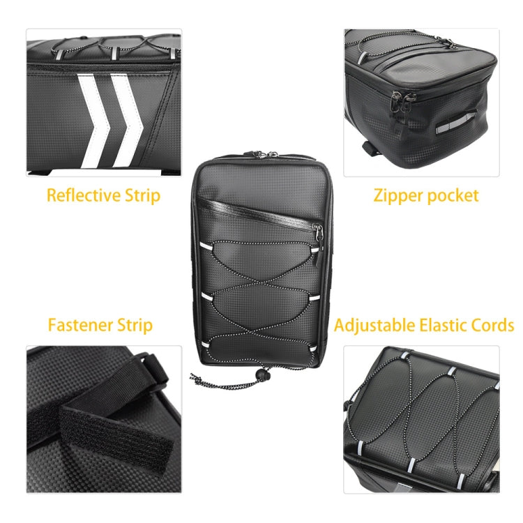 Motorcycle Waterproof PU Leather Rack Rear Carrier Bag, Capacity: 8L with Rain Cover - Bags & Luggages by buy2fix | Online Shopping UK | buy2fix