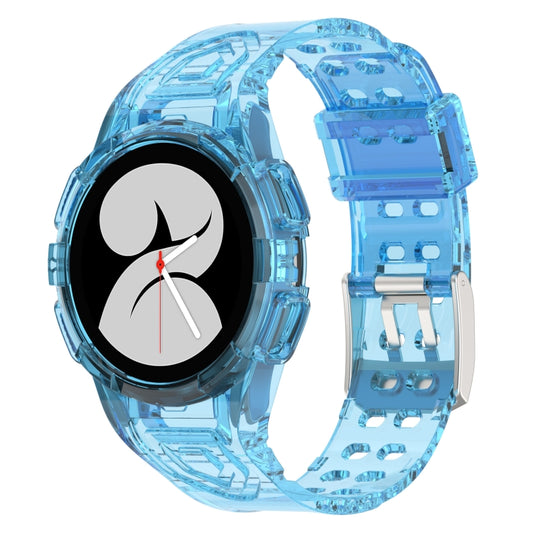 For Samsung Galaxy Watch4 40mm Silicone Integrated Watch Band(Transparent Blue) - Watch Bands by buy2fix | Online Shopping UK | buy2fix