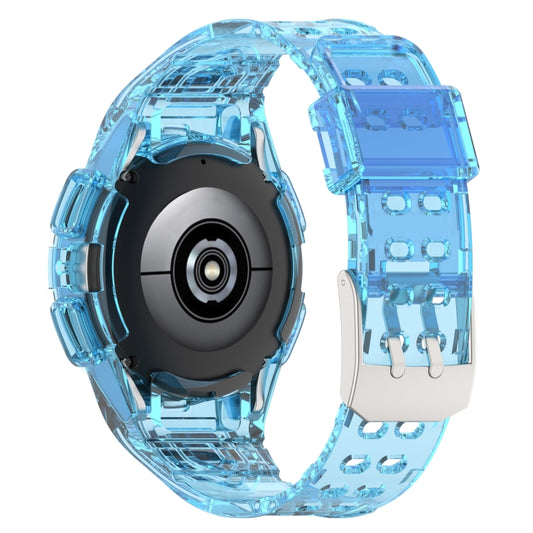 For Samsung Galaxy Watch4 40mm Silicone Integrated Watch Band(Transparent Blue) - Watch Bands by buy2fix | Online Shopping UK | buy2fix