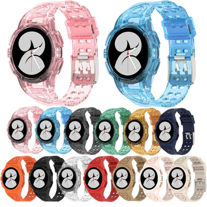 For Samsung Galaxy Watch4 44mm Silicone Integrated Watch Band(Black) - Watch Bands by buy2fix | Online Shopping UK | buy2fix
