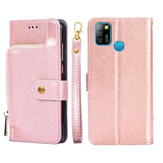 For Infinix Hot 10 Lite/Smart 5 Zipper Bag Leather Phone Case(Rose Gold) - Infinix Cases by buy2fix | Online Shopping UK | buy2fix